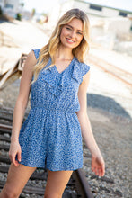 Load image into Gallery viewer, Animal Print Ruffle V Neck Pocketed Romper