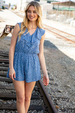 Load image into Gallery viewer, Animal Print Ruffle V Neck Pocketed Romper