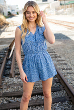 Load image into Gallery viewer, Animal Print Ruffle V Neck Pocketed Romper