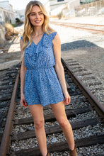 Load image into Gallery viewer, Animal Print Ruffle V Neck Pocketed Romper