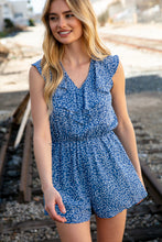 Load image into Gallery viewer, Animal Print Ruffle V Neck Pocketed Romper