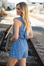 Load image into Gallery viewer, Animal Print Ruffle V Neck Pocketed Romper