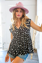 Load image into Gallery viewer, Black Spotted Leopard Sleeveless Soft Knit Top