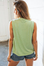 Load image into Gallery viewer, Lime Mock Neck Side Slit Tie Strap Sleeveless Top