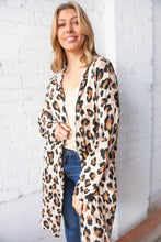 Load image into Gallery viewer, Animal Print Brushed Knit Pocketed Cardigan Hoodie
