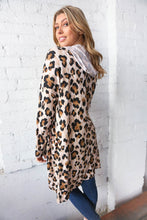 Load image into Gallery viewer, Animal Print Brushed Knit Pocketed Cardigan Hoodie