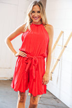 Load image into Gallery viewer, Halter Neck Back Godet Triangle Button Clasp Romper