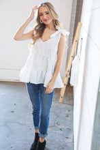 Load image into Gallery viewer, Linen Shoulder Tie Bow Tiered Woven Top
