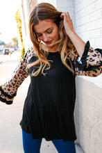 Load image into Gallery viewer, Animal Print Double Ruffle Sleeve Knit Pullover