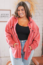 Load image into Gallery viewer, Ash Rose Fleece Flap Button Elbow Patch Pocketed Shacket