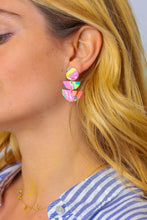 Load image into Gallery viewer, Multicolor Geo Enamel Dangle Earrings