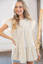 Load image into Gallery viewer, Cotton Vertical Stripe Ruffle Tiered Woven Top