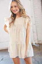 Load image into Gallery viewer, Cotton Vertical Stripe Ruffle Tiered Woven Top
