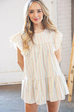 Load image into Gallery viewer, Cotton Vertical Stripe Ruffle Tiered Woven Top