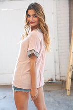 Load image into Gallery viewer, Blush Leopard Patchwork Dolman Wide V Neck Top