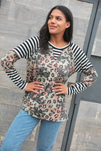Load image into Gallery viewer, Camo Leopard Print Triangle Reverse Stitch Top