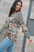 Load image into Gallery viewer, Camo Leopard Print Triangle Reverse Stitch Top