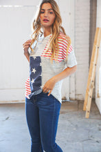 Load image into Gallery viewer, American Flag Color Block Overlock Thermal Top