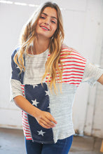 Load image into Gallery viewer, American Flag Color Block Overlock Thermal Top