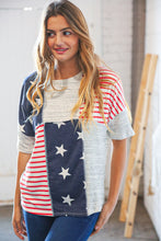Load image into Gallery viewer, American Flag Color Block Overlock Thermal Top