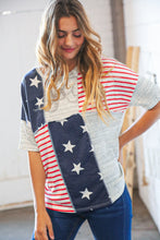 Load image into Gallery viewer, American Flag Color Block Overlock Thermal Top
