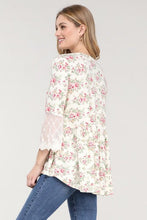 Load image into Gallery viewer, Floral Fusion Lace Sleeved Top