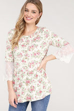 Load image into Gallery viewer, Floral Fusion Lace Sleeved Top