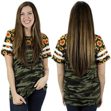 Load image into Gallery viewer, The Sunflowers & Camo Top