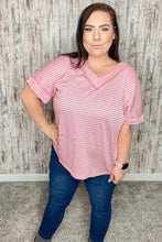 Load image into Gallery viewer, Fuchsia Two-Tone Jacquard Dolman Out Seam Top