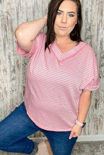 Load image into Gallery viewer, Fuchsia Two-Tone Jacquard Dolman Out Seam Top