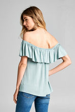 Load image into Gallery viewer, All Ruffled Up Knot Top In Sage