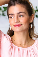 Load image into Gallery viewer, Bone & Wood Tropical Leaf Drop Earrings