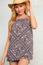 Load image into Gallery viewer, Peach Boho Tribal Print Halter Neck Tank