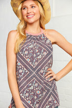 Load image into Gallery viewer, Peach Boho Tribal Print Halter Neck Tank