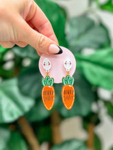 Load image into Gallery viewer, PREORDER: Happy Easter Carrot Dangle Earrings