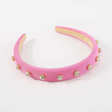 Load image into Gallery viewer, Rose Rhinestone Jeweled Top Knot Knit Headband