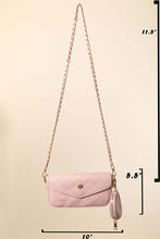 Load image into Gallery viewer, Cream Rectangular Quilted Chain Strap Bag with Coin Purse