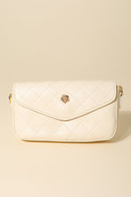 Load image into Gallery viewer, Cream Rectangular Quilted Chain Strap Bag with Coin Purse