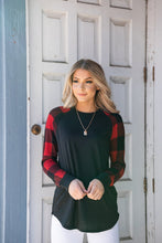 Load image into Gallery viewer, Cuddle Weather Red Plaid Top- Black