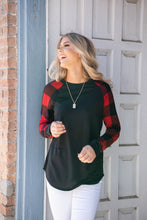 Load image into Gallery viewer, Cuddle Weather Red Plaid Top- Black