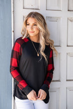 Load image into Gallery viewer, Cuddle Weather Red Plaid Top- Black