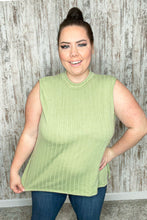 Load image into Gallery viewer, Lime Mock Neck Side Slit Tie Strap Sleeveless Top