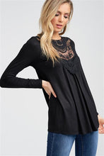 Load image into Gallery viewer, V-Neck Knit Top w/ Lace Detailing (S-XL)