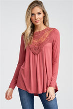 Load image into Gallery viewer, V-Neck Knit Top w/ Lace Detailing (S-XL)