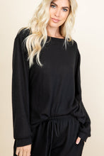 Load image into Gallery viewer, Warm for the Winter Lounge Top in Black