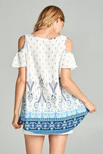 Load image into Gallery viewer, Over the Ocean Cold Shoulder Top