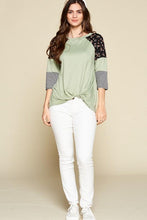 Load image into Gallery viewer, Styling in Sage Raglan Top