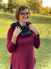 Load image into Gallery viewer, My Heathered Black Infinity Knit Scarf