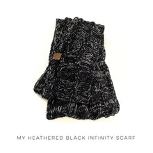 Load image into Gallery viewer, My Heathered Black Infinity Knit Scarf