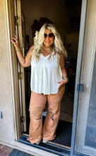 Load image into Gallery viewer, PREORDER: Blakeley Distressed Jeans In Olive and Camel